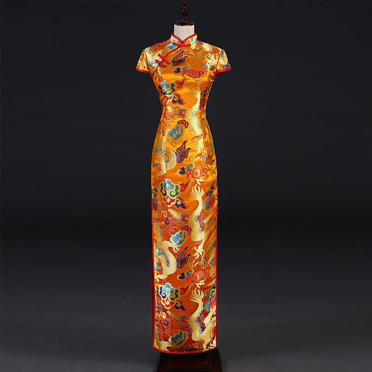 XS-3XL Elegant Women Novelty Long Qipao Exquisite Chinese Party Dress Sexy Slim Improve Cheongsam Vintage Oriental Dresses - Seprincess