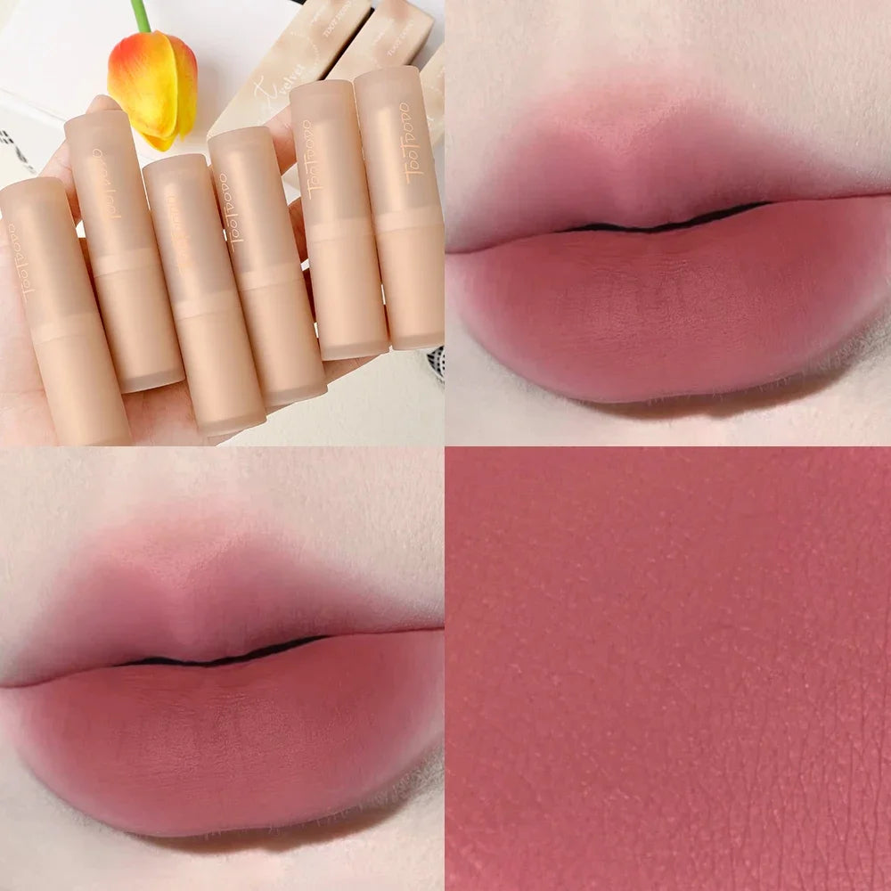 Matte Misty Lipstick 6 Colors Waterproof Non Sticky Cup Lip Stick Lasting Moisturizing Velvet Nude Lip Tint Makeup Cosmetics - Seprincess