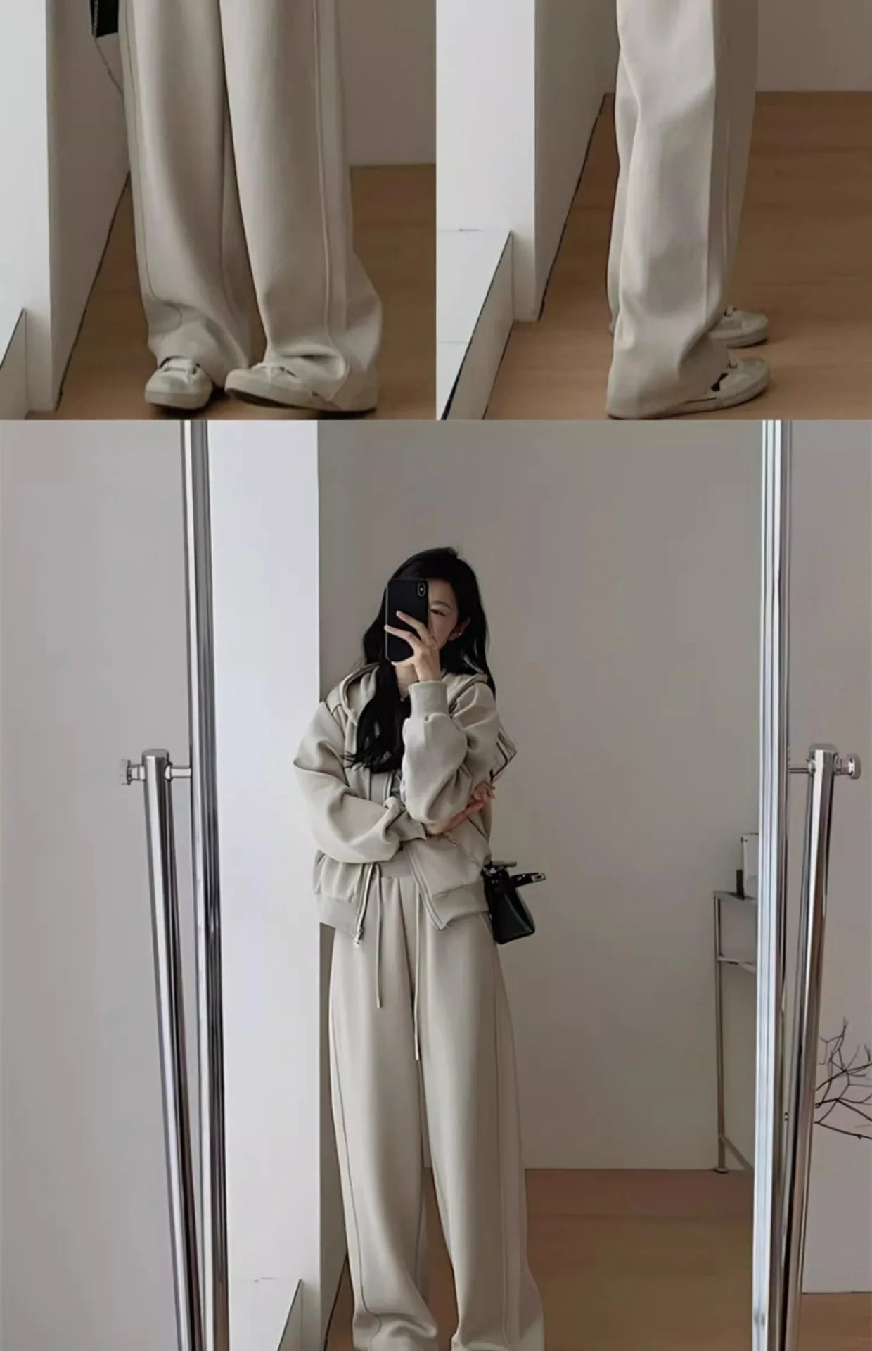 2024 Autumn Winter New Solid Loose Women's Hoodie and Sweatpants Two Piece Set Korean Fashion Y2k Zip Up Hoodie Sweatshirts - Seprincess