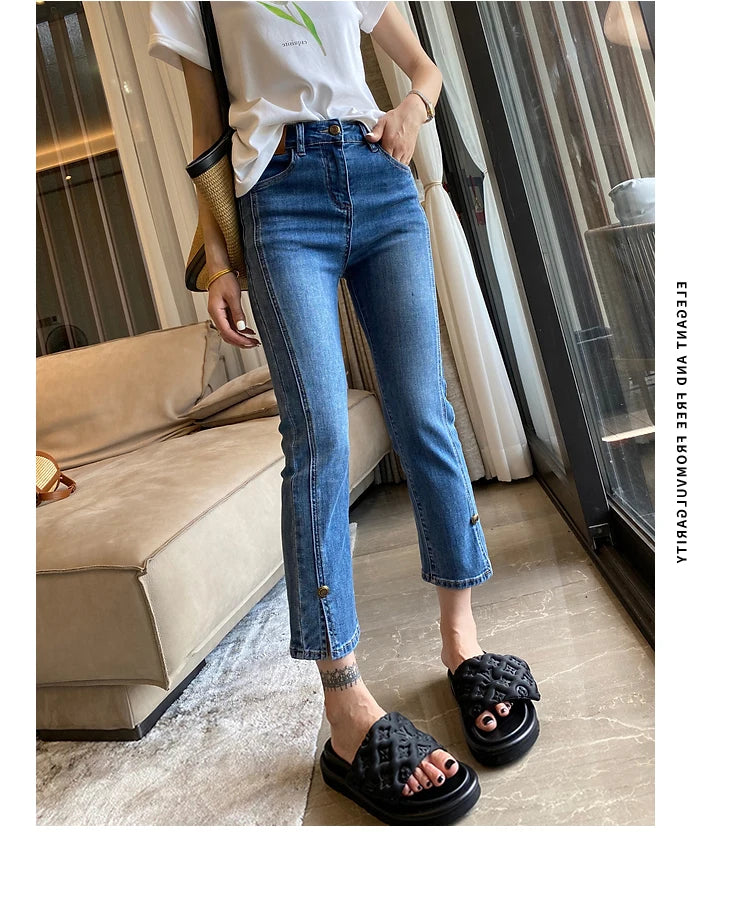 Y2k Large Size High Waist Jeans Women's Summer Thin 2023 New Fat Mm Thin Straight Pipe Smoke Pipe Pants 40-100kg