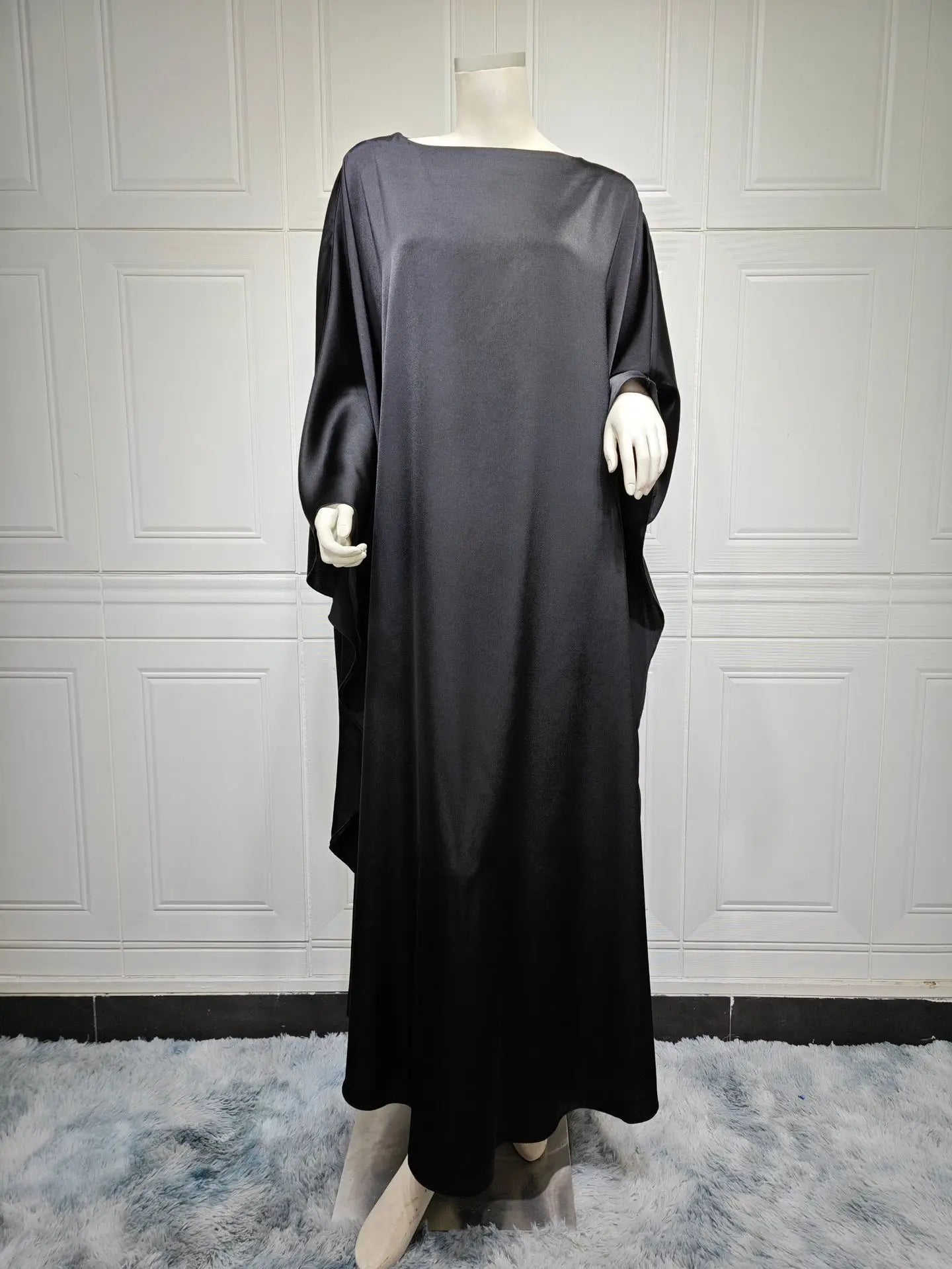 Shiny Satin Abaya Butterfly Dress Simple Saudi Muslim Abayas Dubai 2024 Luxury African Dresses for Women Turkish Islamic Clothes