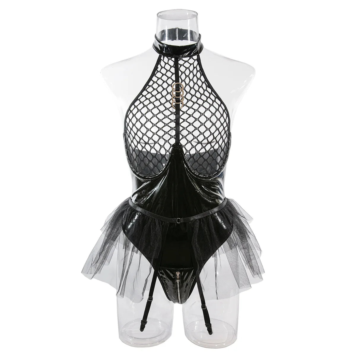 Lingerie Leather mesh tight integrated perspective fetish Short sets night richiami Scary costumes costumes call of the night - Seprincess