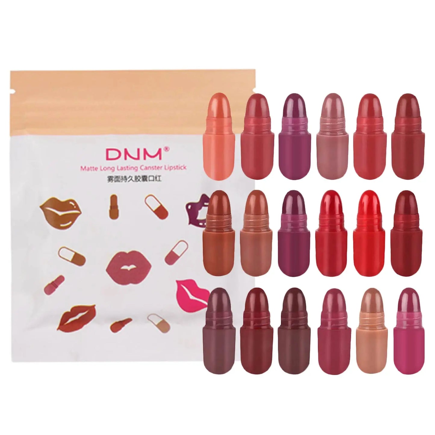 Pills Lipstick  6/10/18 Colors Long Lasting Pill Lipstick Cute Waterproof Non-Fading Lipstick Velvet Matte Lipstick Set - Seprincess