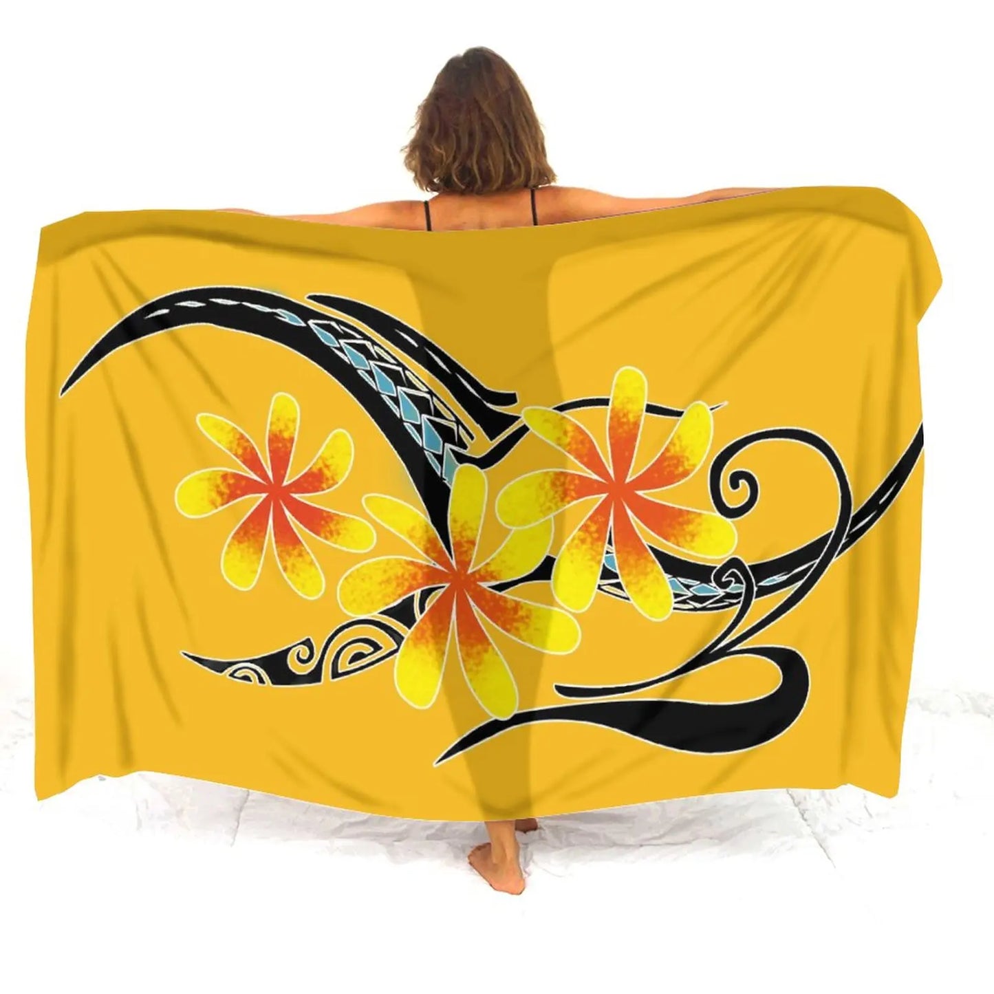 Hawaii Beach Resort Casual Elegant Sarong Shawl Swimsuit Scarf Sarong Seaside Ladies Sarong Polynesian Custom 2024 New - Seprincess