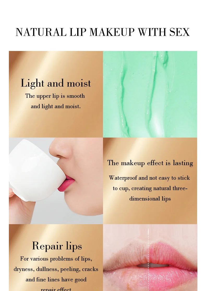 Aloe Vera Color Changing Lipsticks Waterproof Moisturizing Natural Lip Balm Long Lasting Nonstick Cup Makeup Lipstick Cosmetic - Seprincess