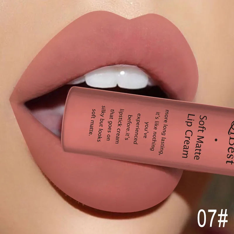 Hot Velvet Matte Nude Lip Gloss Sexy Long Lasting Non-stick Cup Nude Red Liquid Lipstick Waterproof Make-up for Women Cosmetic