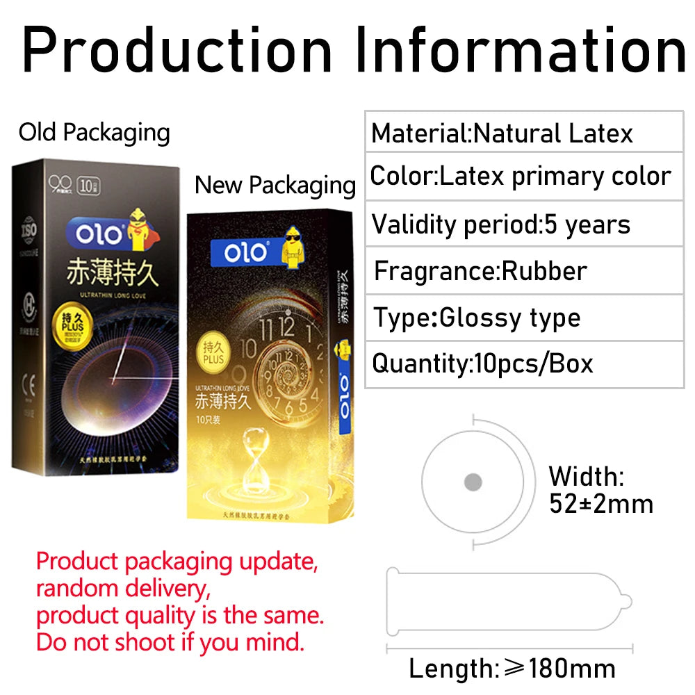 10PCS Super Lasting Condoms for Men Delay Ejaculation Penis Sleeve Dotted Glans Condom Extend Time Erotic Product Adult Sex Toys - Seprincess