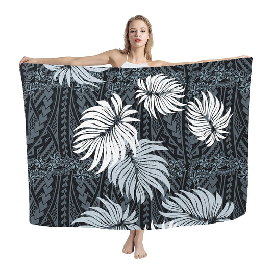 Beach Summer Wear Tops Tunic Bikini Cover Ups Wrap Skirt for Female Dropship Hawaiian Puakenikeni Flowers Women Sarong Pareo - Seprincess