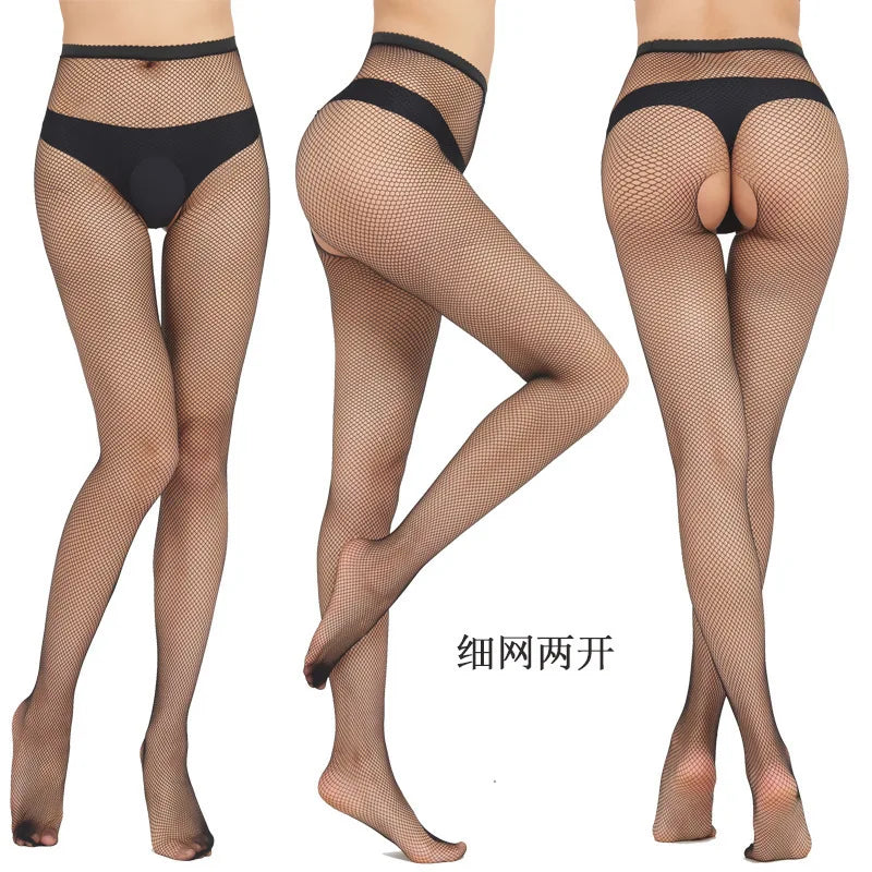 Sexy women seamless pantyhose net tight nylon print stocking fishnet mesh female hosiery love back vertical silk stockings PR09