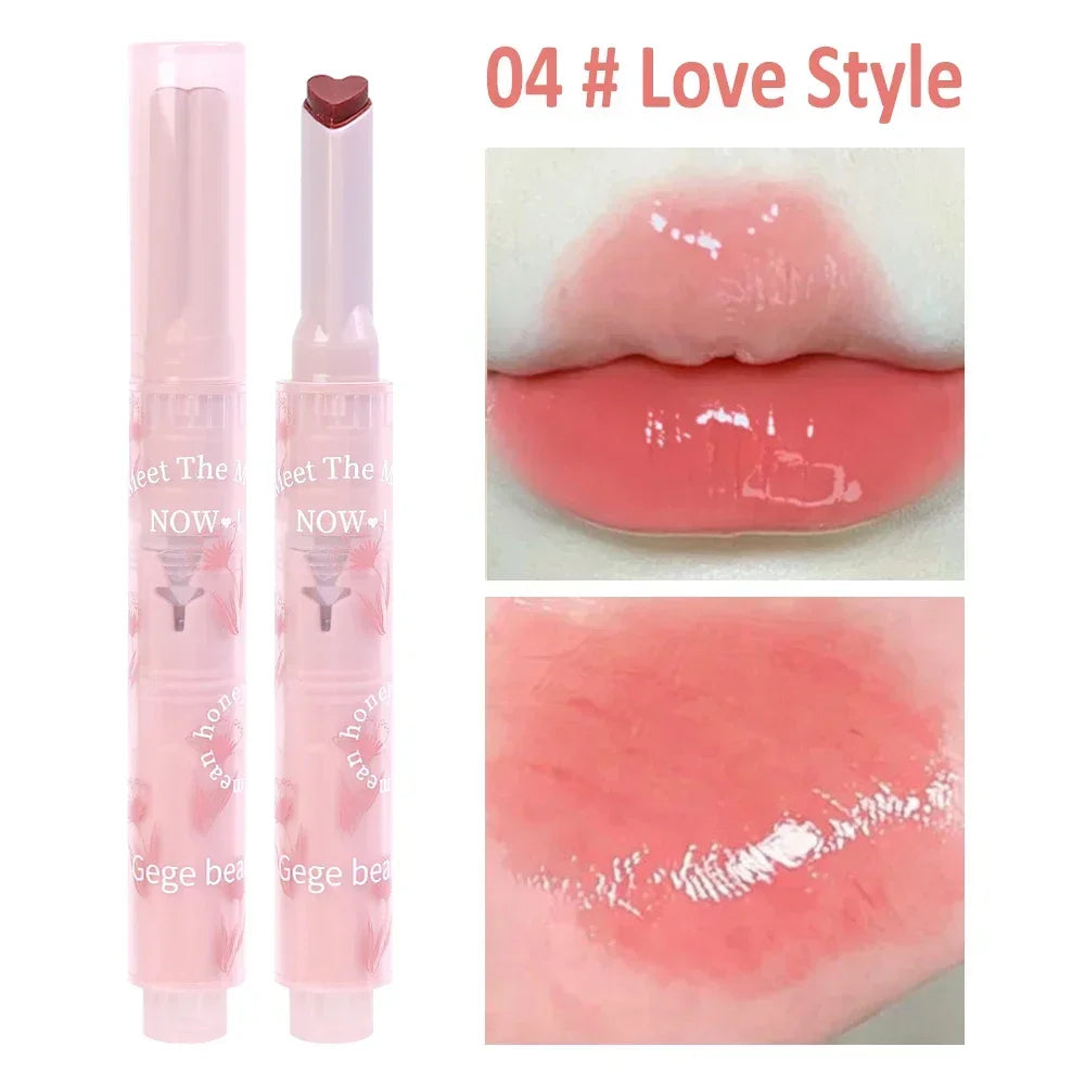 Transparent Lip Glaze Flower Honey Jelly Lipstick Pen Waterproof Non-stick Cup Heart-shaped Lip Gloss Korea Women Lips Makeup - Seprincess