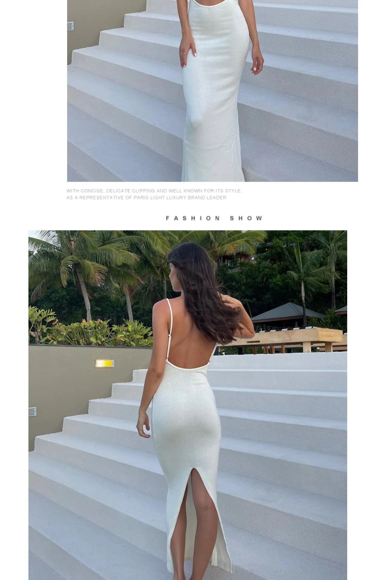 White Sexy Long Dress Backless Knitted Slip Maxi Vintage Women Clothing Hallow Out Bodycon Strap Tank Elbise Summer2024 Fashion - Seprincess