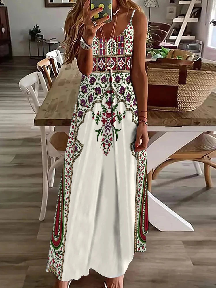 2024 New Spring And Summer Everyday Elegant Sleeveless Dress Casual Fashion Long Dress Urban Street 3D Printed Women's Dresses - Seprincess