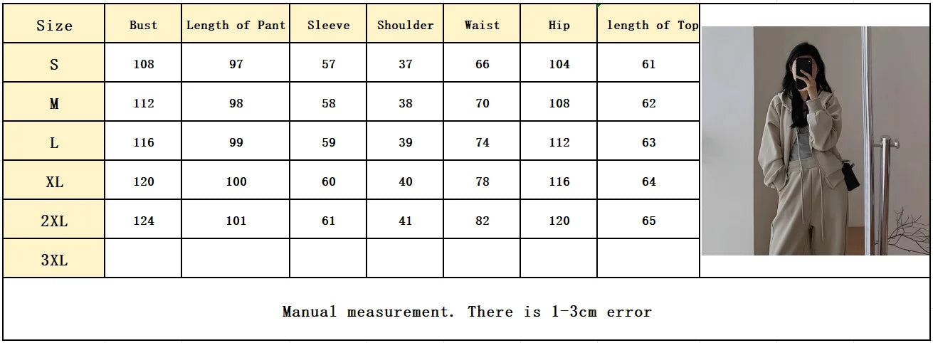 2024 Autumn Winter New Solid Loose Women's Hoodie and Sweatpants Two Piece Set Korean Fashion Y2k Zip Up Hoodie Sweatshirts - Seprincess