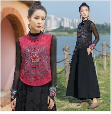 2024 chinese vintage dress qipao women national flower print dress cotton linen qipao traditional improved cheongsam dress - Seprincess