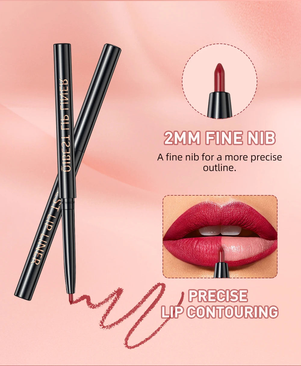 New 3pcs/set Liquid Lipstick+Lip Liner Long Lasting Cosmetic Black Brown Purple Red Matte Lip Gloss Nude Lip Tint Stain Makeup - Seprincess