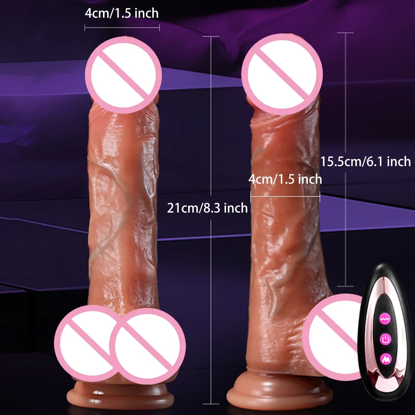 Silicone Thrusting Realistic Dildo Vibrator Sex Toys for Women Big Penis Vibrating Heating Telescopic Dildo Suction Cup Vibrator