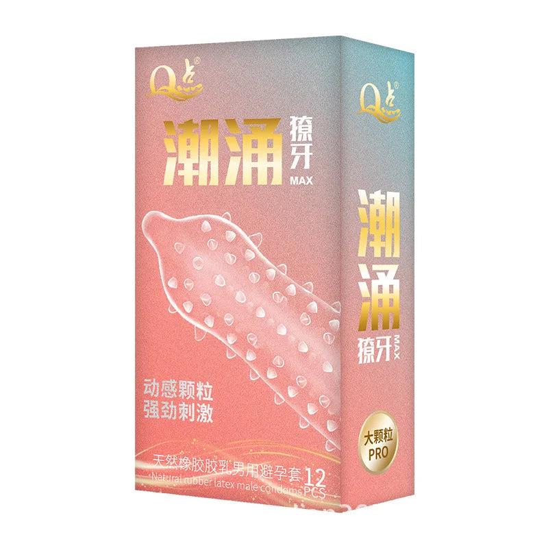 12pcs With 9D Spike Condoms For Men Sex Toys Female Climax Pleasure Men's Condoms G Spot Stimulation Penis Sleeve Adult Supplies - Seprincess