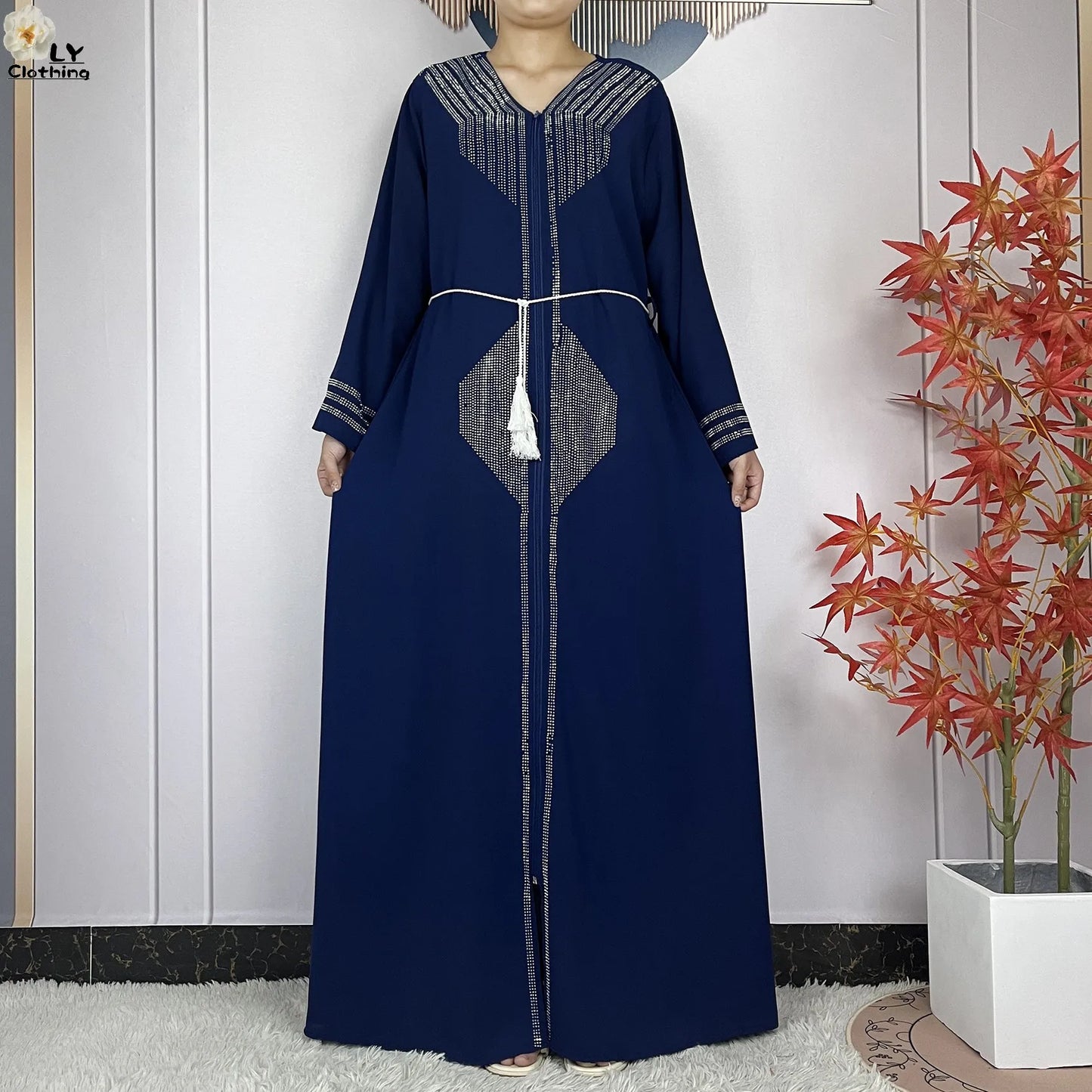 2024 For Women Elegant Dresses Dubai Party Outfits Long Sleeved Chiffon Dashiki Muslim Women Robe Open African Abaya Clothing