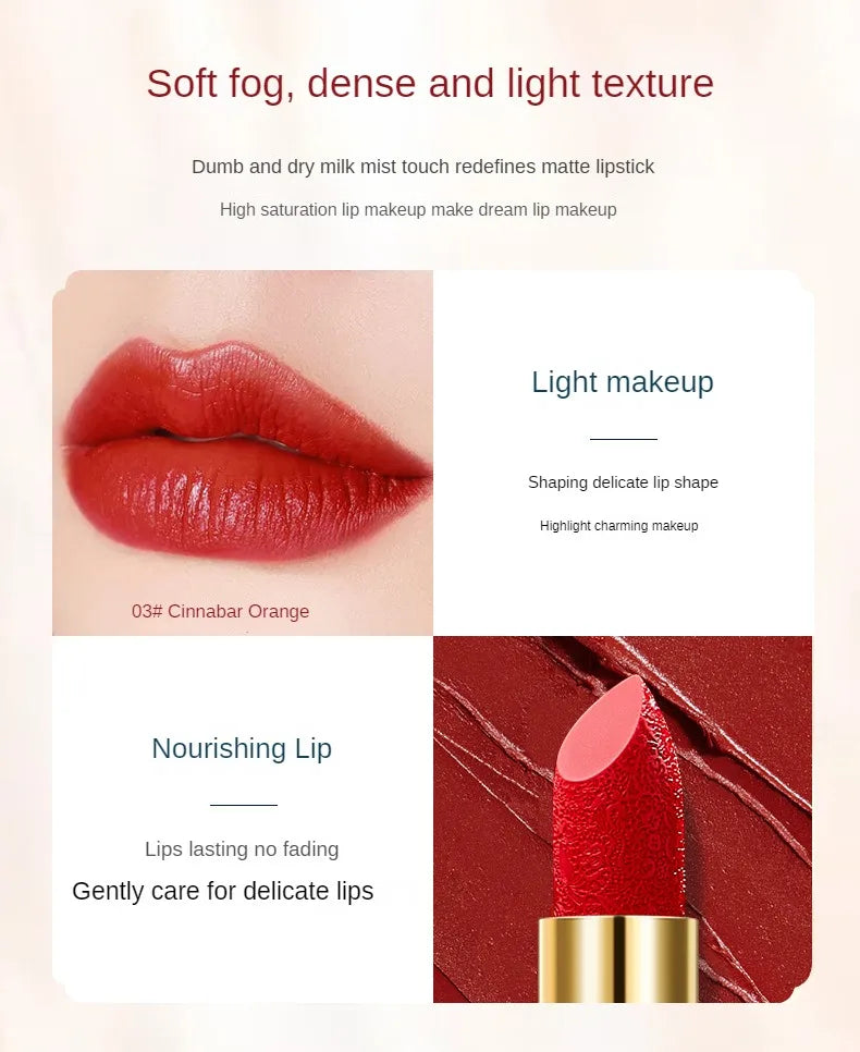 Chinese Style Carved Lipstick Set Forbidden City Christmas Gift Box Moisturizing Show Whiteness New Year Makeup Cosmetic - Seprincess