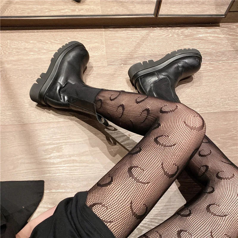 Sexy Hollowed Out Bottomed Pantyhose Classic Lolita Fishnet Lace Mesh Stockings Women Girls Gothic Punk Retro Spider Web Tights