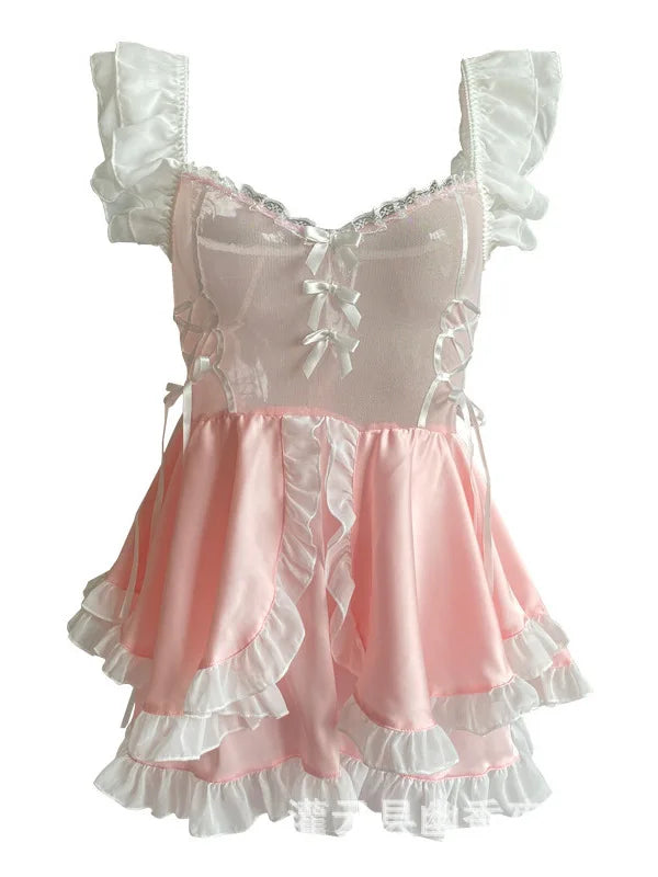 Sexy Pink And Cute Lingerie Mature Charm Elegant Gentle Female Dress Maid With Small Breasts Hot Seductive Uniform Dress 9YOD - Seprincess