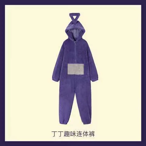 Teletubbies Autumn Winter Pajamas Cosplay Costumes Soft Long Sleeves One-piece Pajamas Laa Home Clothes Christmas Party Gift - Seprincess