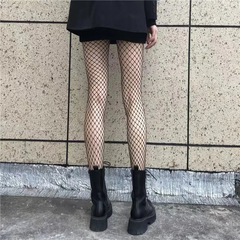 Hot Women Long Sexy Hollow Out Fishnet Stockings Pantyhose Black High Waist Stocking Tights Panty Fishnet Lingerie High Quality