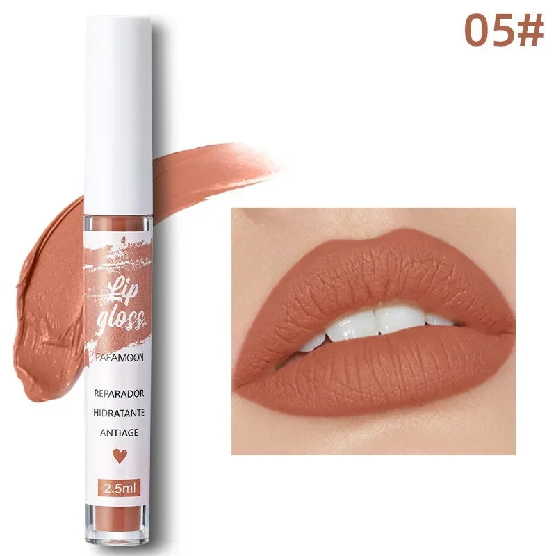 12 Color Sexy Long Lasting Velvet Matte Lip Gloss Liquid Lipstick Lip Makeup Women Beauty Red Nonstick Cup Waterproof Lip Gloss