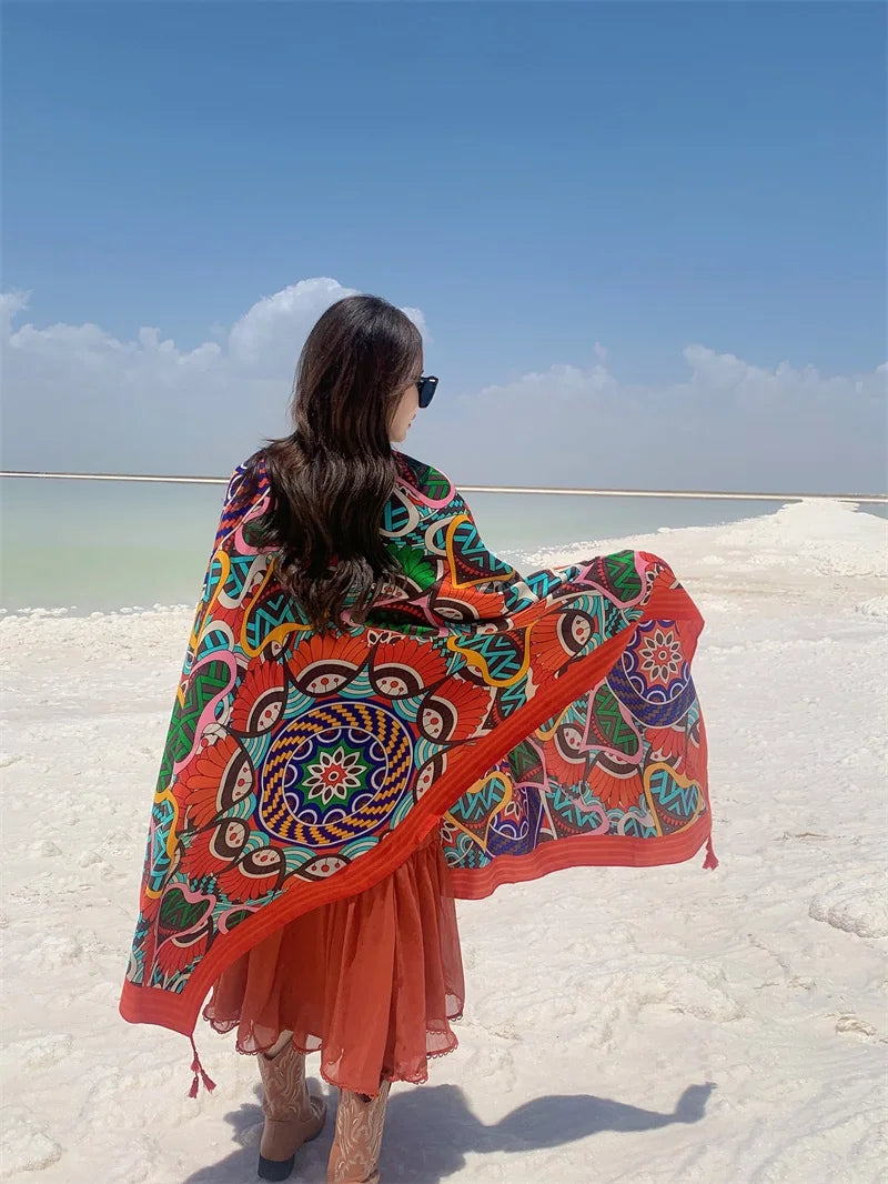 17 Styles 90x180cm Travel Beach Sunscreen Scarve Bikini Large Shawl Sarong Wrap Scarf Women Brazilian Swimsuit Bathing Cover-ups