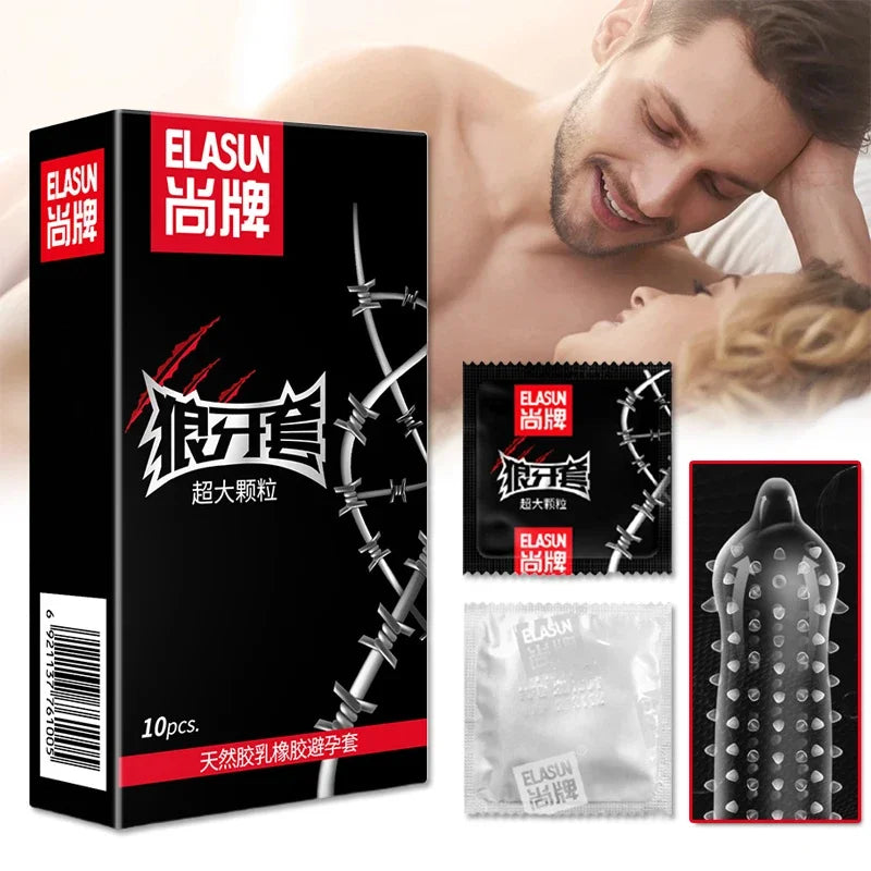 Super Dotted Spike Condoms Natural Latex Dot Penis Sleeve Condom for Men Delay Sex Contraception Intimate Adults Sex Toys 성인용품 - Seprincess