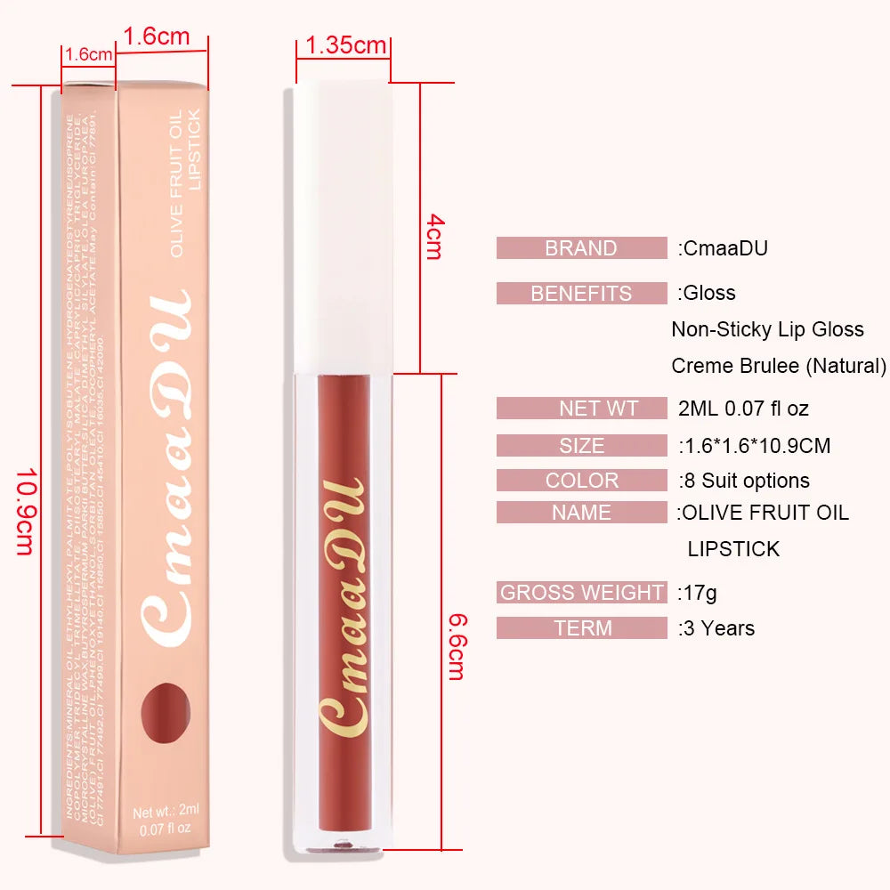 CmaaDu Hydrating Mirror Glossy Liquid Lipstick Lip Gloss  Moisturizing Lip Glaze  Non-Sticky Tint Glow Plumper Makeup Lipgloss - Seprincess