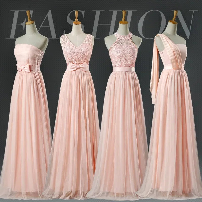 2024 New Light Purple Pink Bridesmaid Dresses Graduation Vestidos Longo Long Prom Robes Cheap Wedding Party Dress - Seprincess