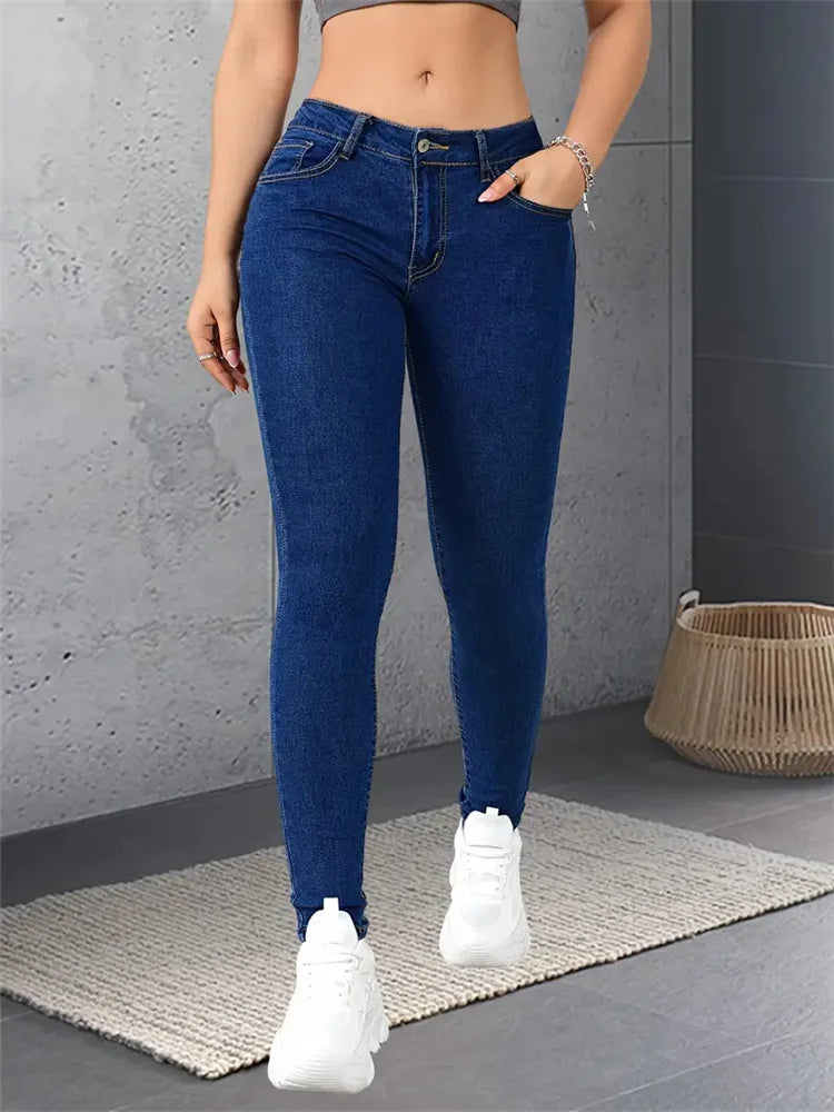 Women Stretch Skinny Jeans Lady Slim Fit Pencil Jeans Girls Leggings Straight Leg Denim Pants Blue Gray Black Sexy Long Trousers