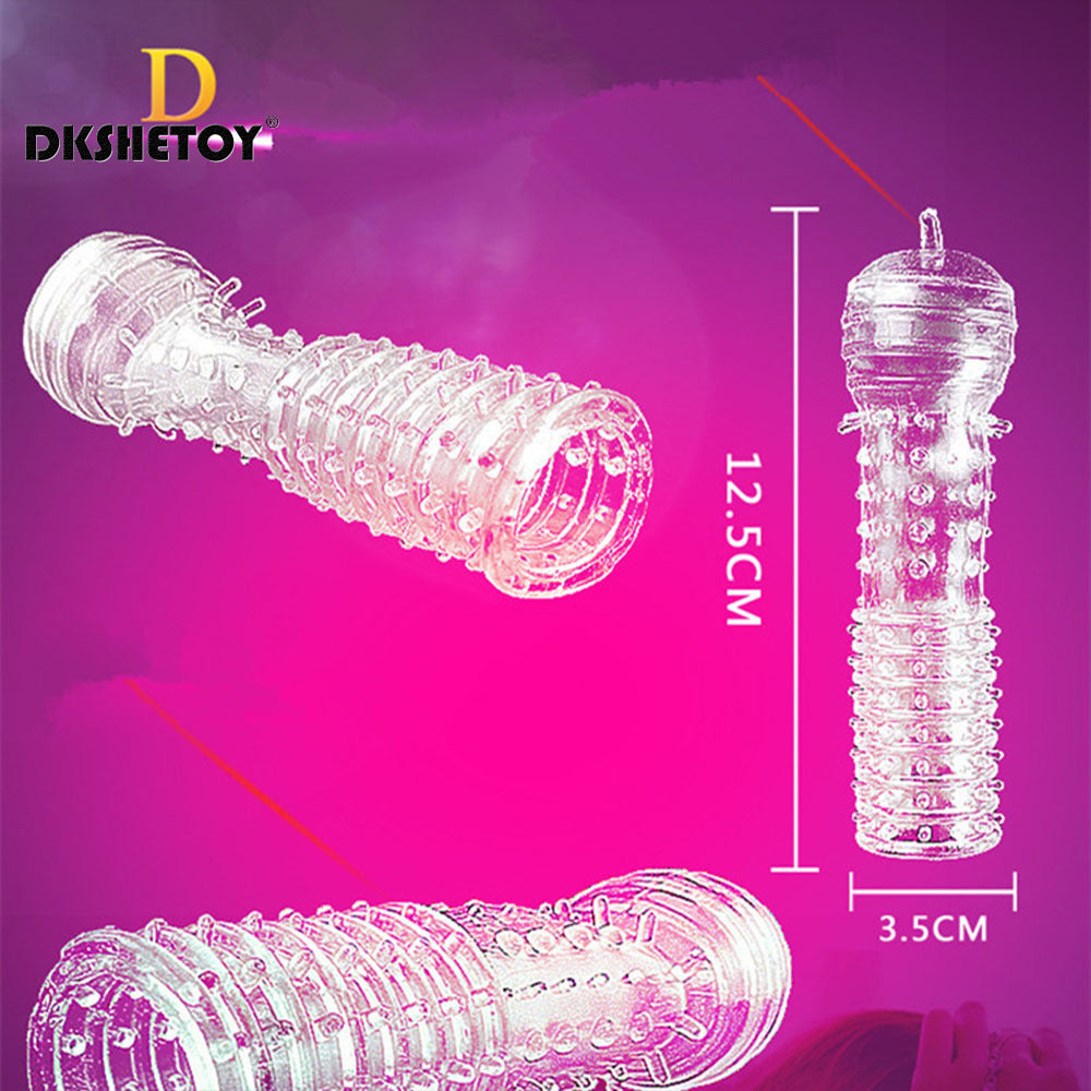 Reusable Spikes Condoms For Men Penis Ring Sleeve Enlargement Cock Extender Delay Kit Sex Toys Adult Couple Tools Erotic Product - Seprincess