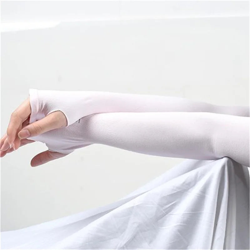 Ice Silk Sleeve Sunscreen Cuff Arm Sleeves Sun Protect Anti-Slip Summer Men Women Gloves Outdoor Riding New