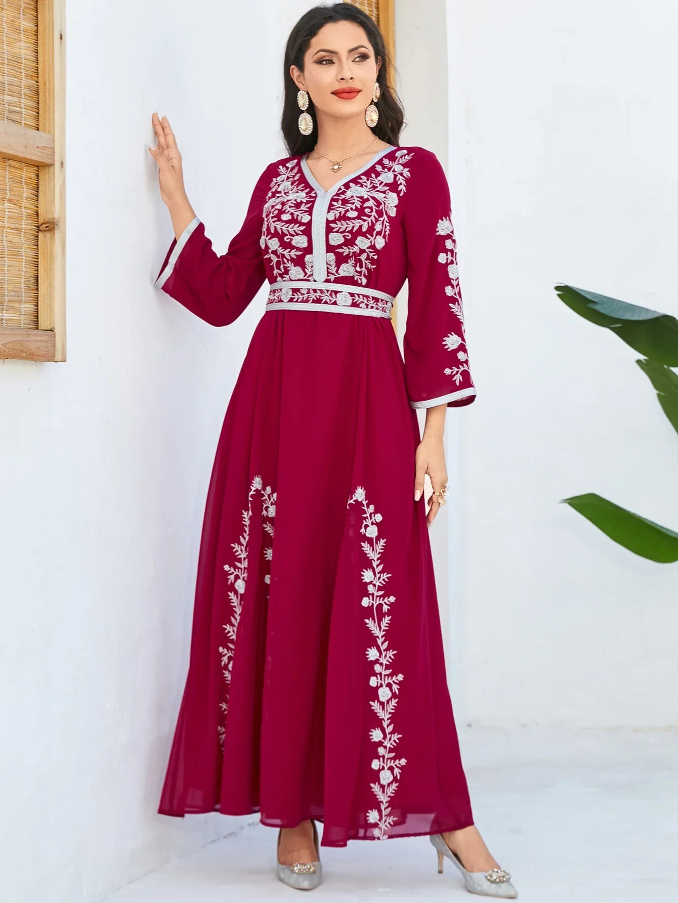 Abaya Morocco Muslim for Women Party Dresses Jalabiya Embroidery Long Robe Ramadan Arabic Abayas Eid Kaftan Islam Dubai Vestidos - Seprincess