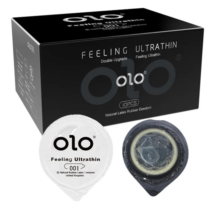 OLO Ultra Thin Condom 0.01 Feeling Penis Sleeve Hyaluronic Acids Rubber Latex Ejaculation Delay Condoms Intimate Sex Toy Product - Seprincess