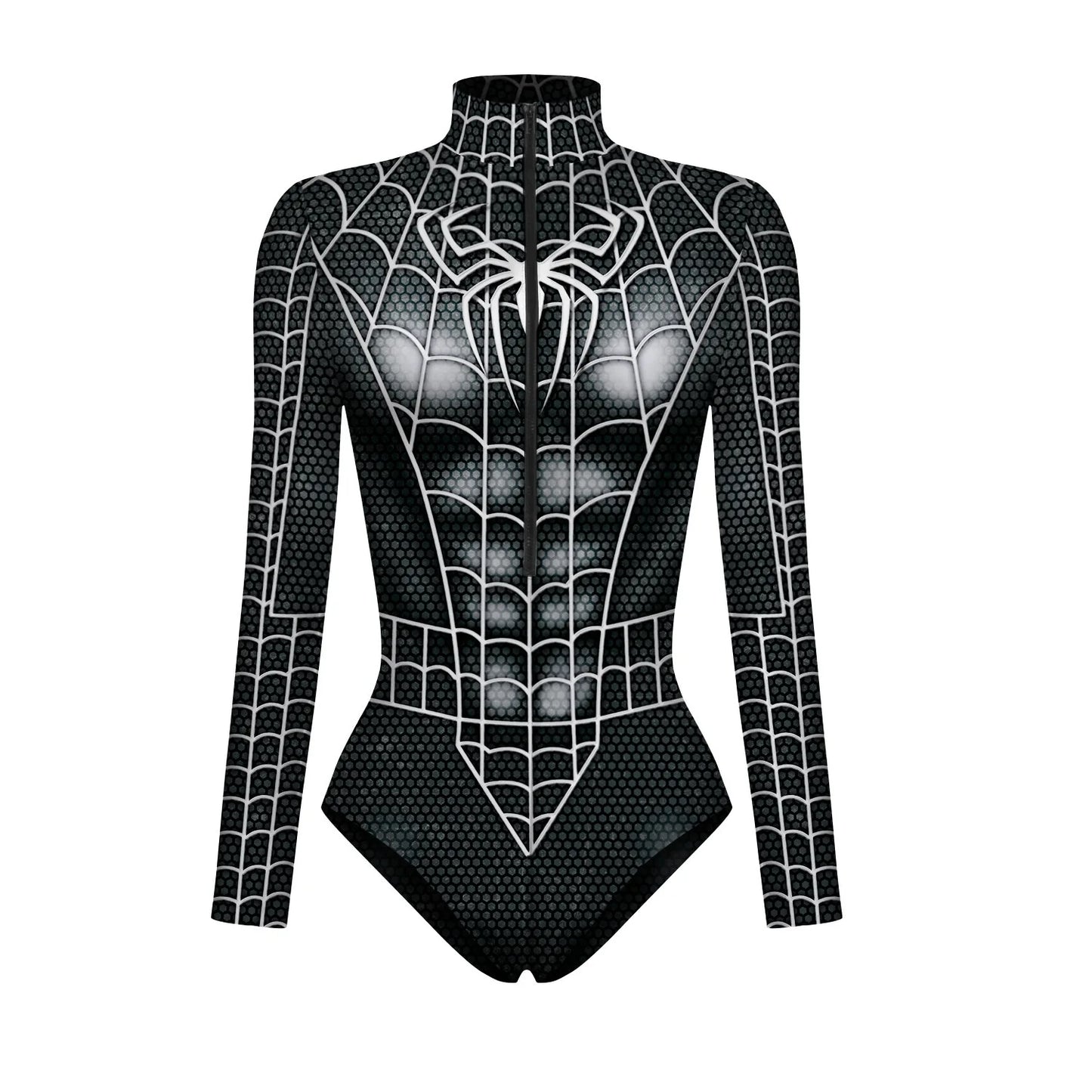 Spiderman Captain Superhero Swimsuit for Women Men 3D Print Long Sleeve Swim Bodysuit Cosplay Jumpsuit Halloween Carnival Outfit - Seprincess