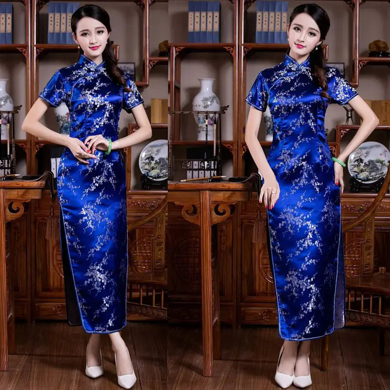 S-6Xl Plus Size Cheongsam Women Elegant Qipao Tradition Chinese Style Dresses Dragon Jacquard Cheongsams Sexy Long Vestidos - Seprincess