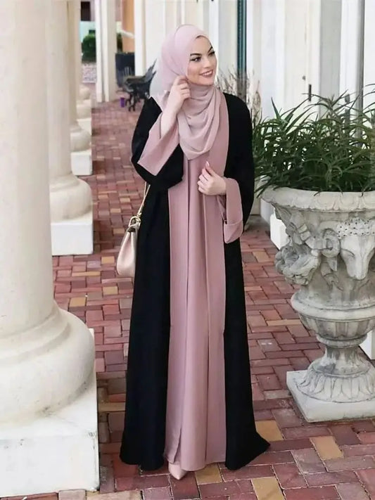 Ramadan Eid Muslim Abaya Dubai Luxury Splicing Fake Two Pieces Abayas For Women Kaftan Modest Dress Islam Caftan Marocain Femme - Seprincess