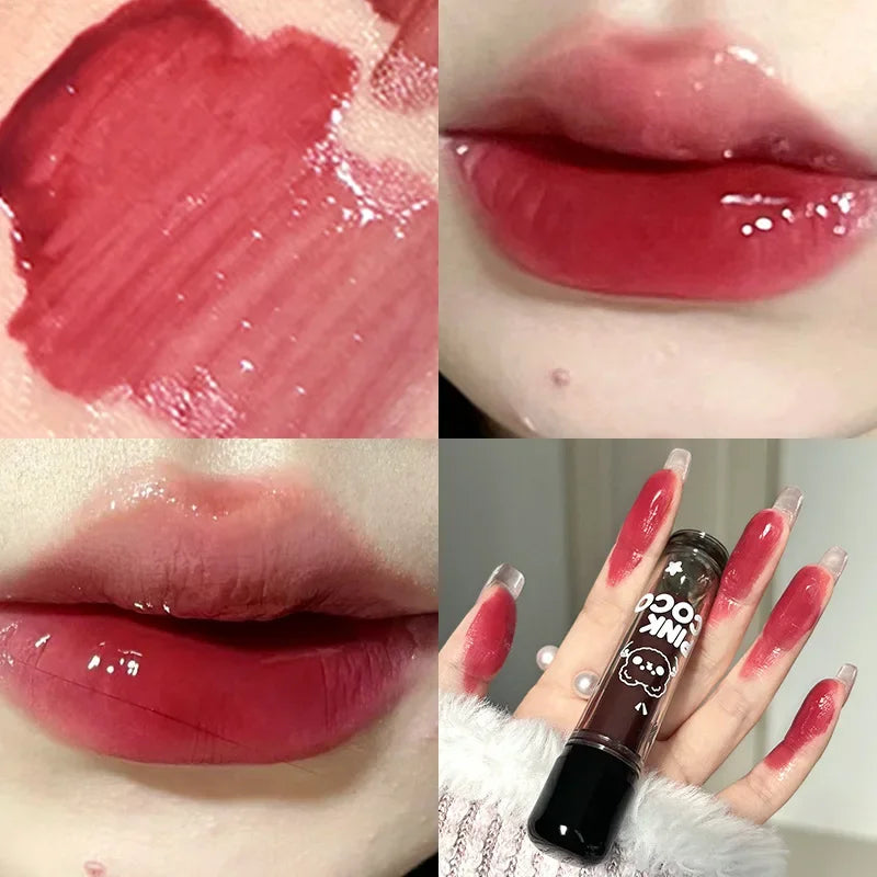 New Jelly Mirror Black Tube Lipstick Long Lasting Non-stick Cup Moisturize Water Light Lip Gloss Korean Lips Makeup Cosmetic 1pc