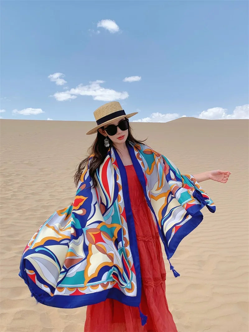 17 Styles 90x180cm Travel Beach Sunscreen Scarve Bikini Large Shawl Sarong Wrap Scarf Women Brazilian Swimsuit Bathing Cover-ups