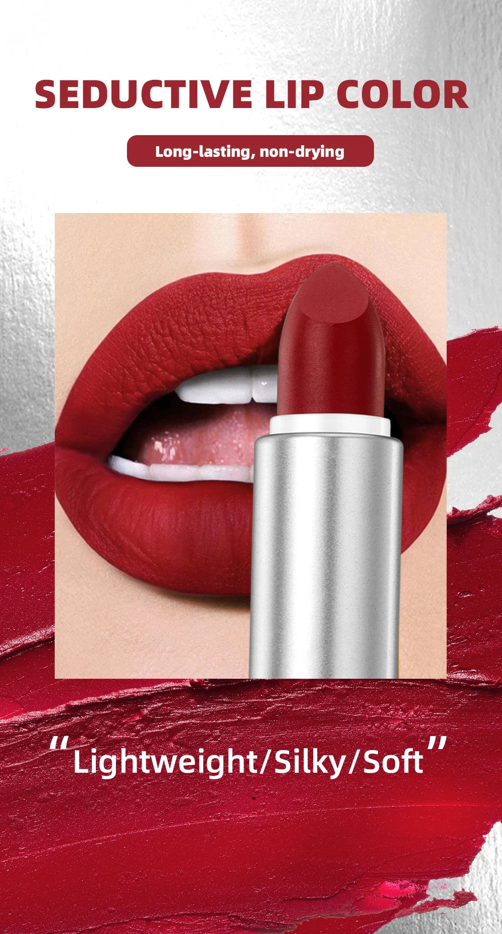 QIBEST Matte Lipstick Waterproof Long Lasting Non-stick Cup Lip Stick Not Fading Sexy Red Orange Velvet Lipstick Makeup Cosmetic - Seprincess