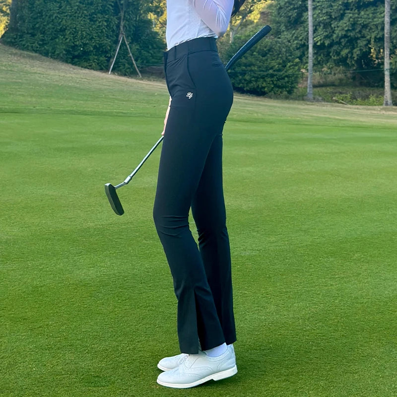 2024 SG New Golf Pants Women's Spring and Summer High Waist Thin Flared Trousers Sports Split Slim Quick-drying Straight Pants