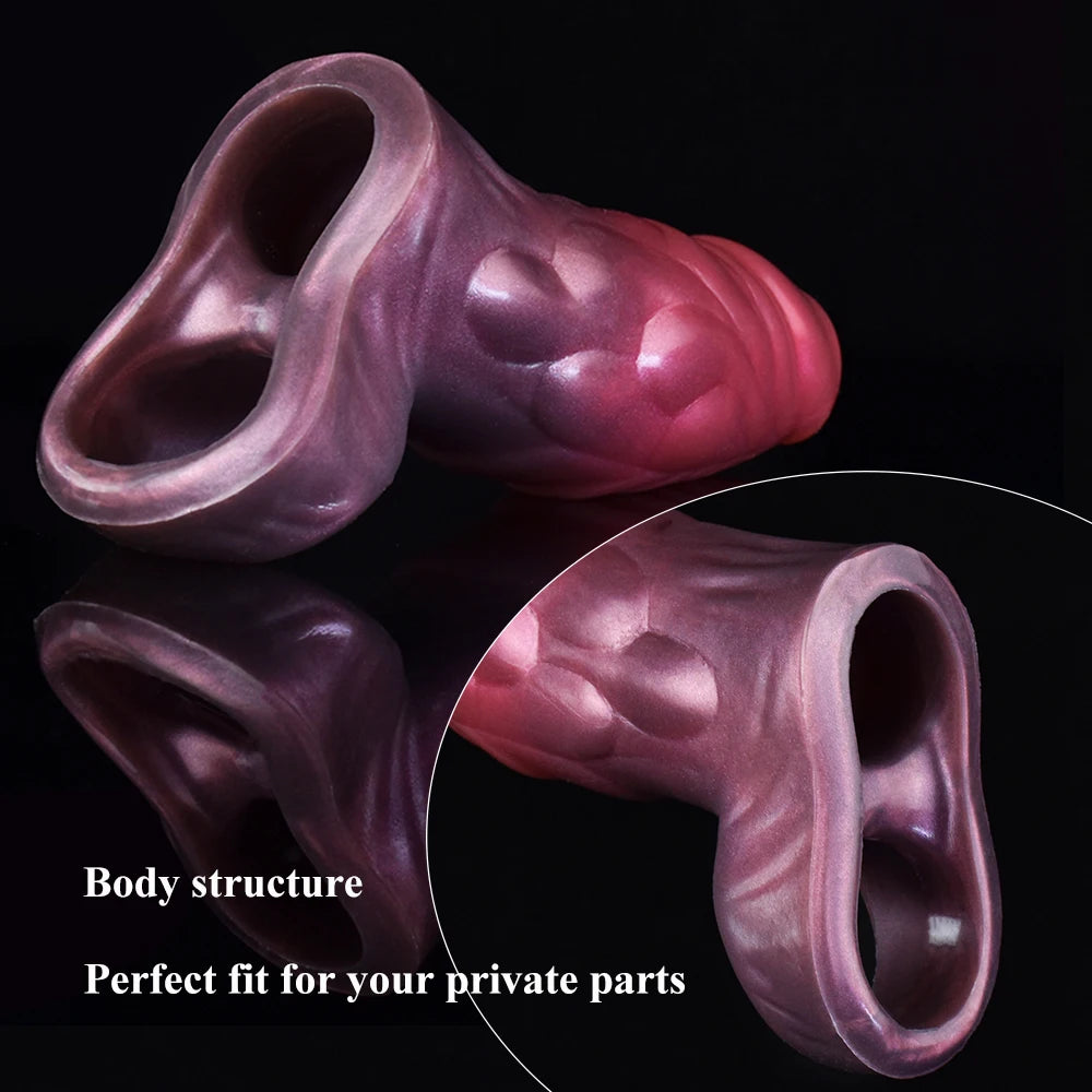 NNSX Super Thin Dragon Penis Enlargement Sleeve Cock Ring Delay Ejaculation Penis Extender Sex Toys for Men Adult Erotic Goods