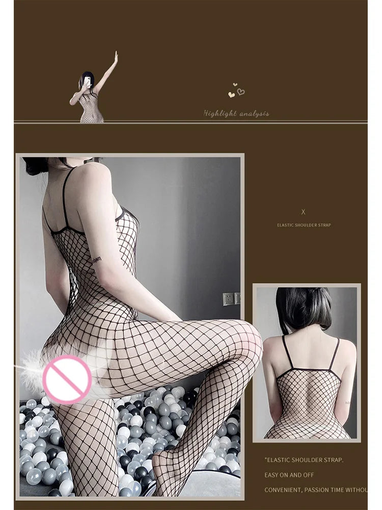 Bodysuit Net clothing jumpsuit with exposed breasts tight binding fetish sexy lingere outfit sexy shoopy sex toys Sexy women xxx - Seprincess