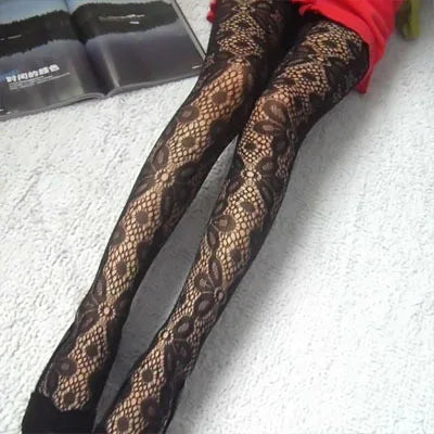 Sexy women seamless pantyhose net tight nylon print stocking fishnet mesh female hosiery love back vertical silk stockings PR09