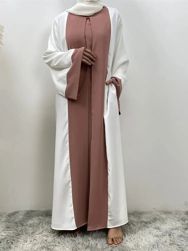 Ramadan Eid Muslim Abaya Dubai Luxury Splicing Fake Two Pieces Abayas For Women Kaftan Modest Dress Islam Caftan Marocain Femme - Seprincess