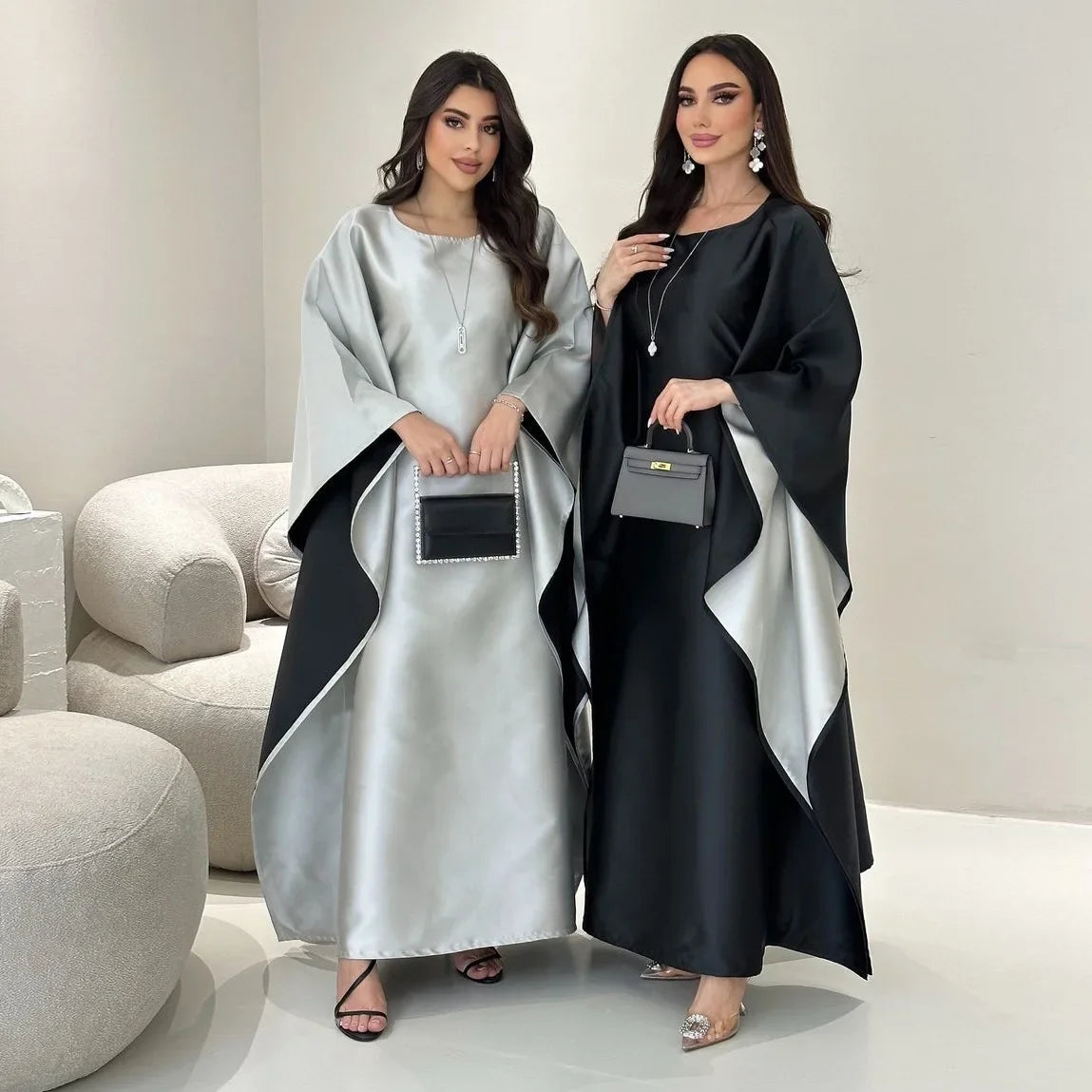 Plain Abaya Butterfly Dress Fashion Abayas for Women Dubai Turkey Muslim Party Dresses Islamic Modest Clothes Arabic Kaftan Robe - Seprincess