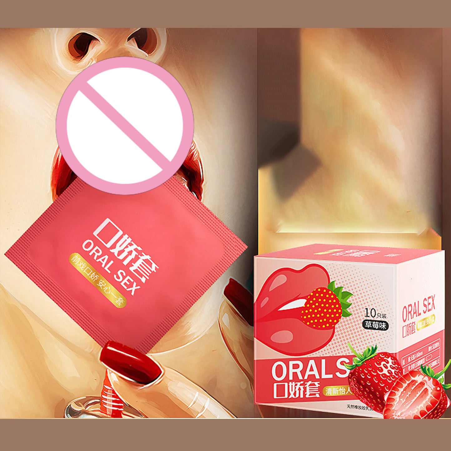 Oral Sex Condoms 10pcs Sex Toys Strawberry Flavor Passionate Contraception Sex Accessories for Men Orgasm Sex Life Sexshop 18+ - Seprincess